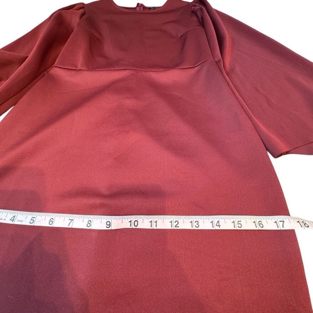 ASOS Bell Sleeve Mermaid Maxi Dress in Burgundy Full Length Sheath 4 - Picture 9 of 14